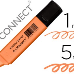 Marcador fluorescente Q-Connect punta biselada tinta naranja pastel
